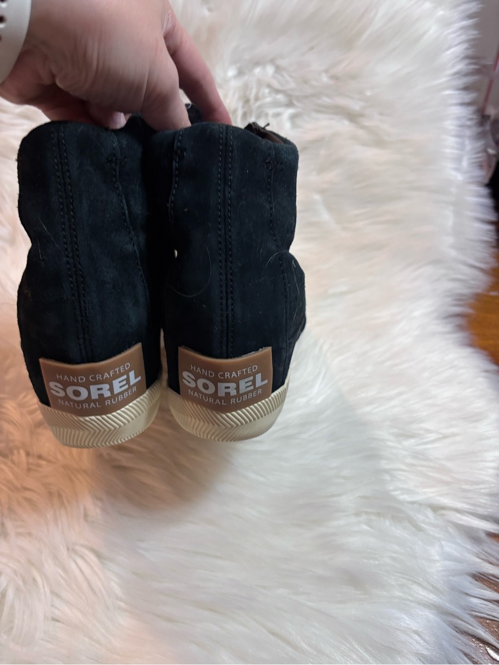 Sorel Black Suede Lace-Up Wedge Booties - Picture 6 of 8